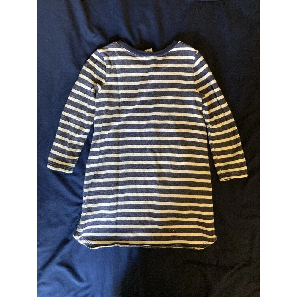 4T Old Navy girl clothes - 1 piece dress | navy blue & white striped theme
